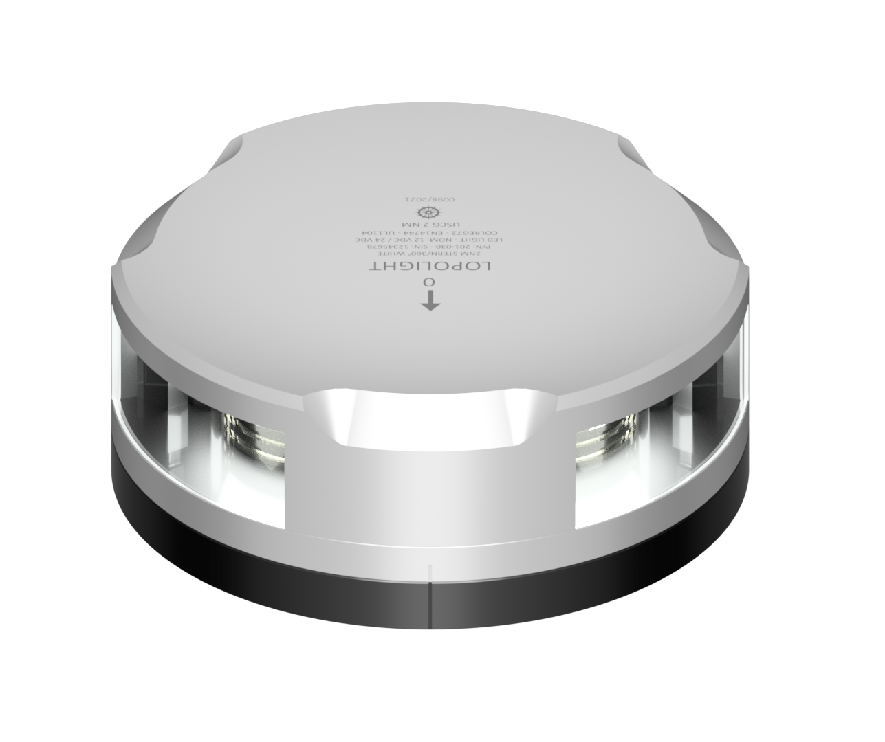 2nm Stern/360° White, silver w/FB base 2nm Stern/360° White, silver w/FB base